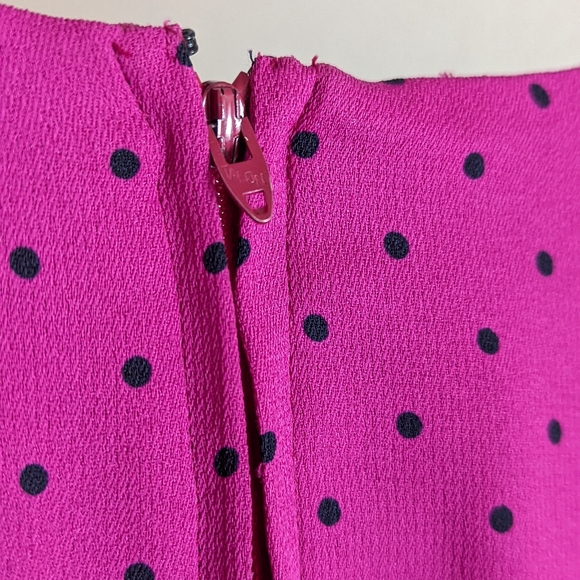 Vintage Chaus Dress · Late 80s · Pink & Black Polkadots · Size 16 - Picture 4 of 8